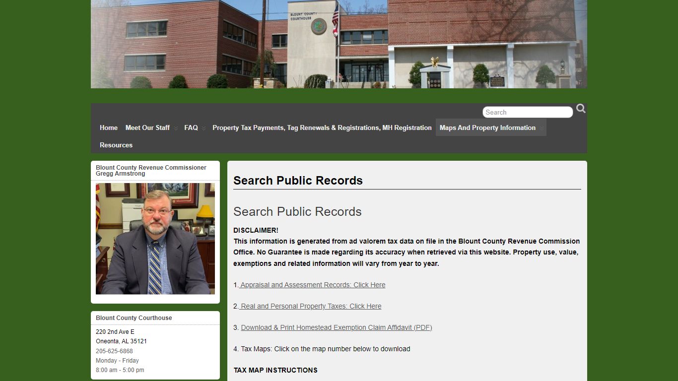 Search Public Records - Blount County Revenue Commission Office